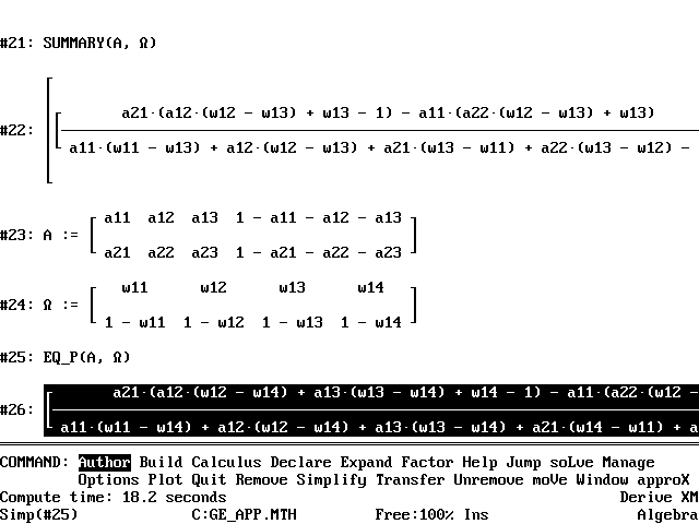 General Symbolic Results