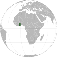 Locator map for Ghana