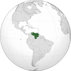 Locator map for Venezuela (Bolivarian Republic of)