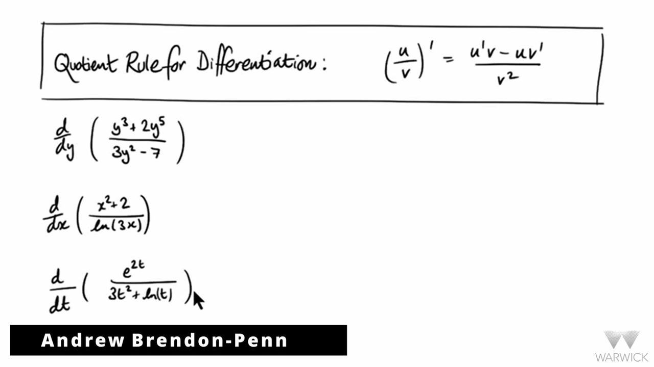Quotient Rule U V